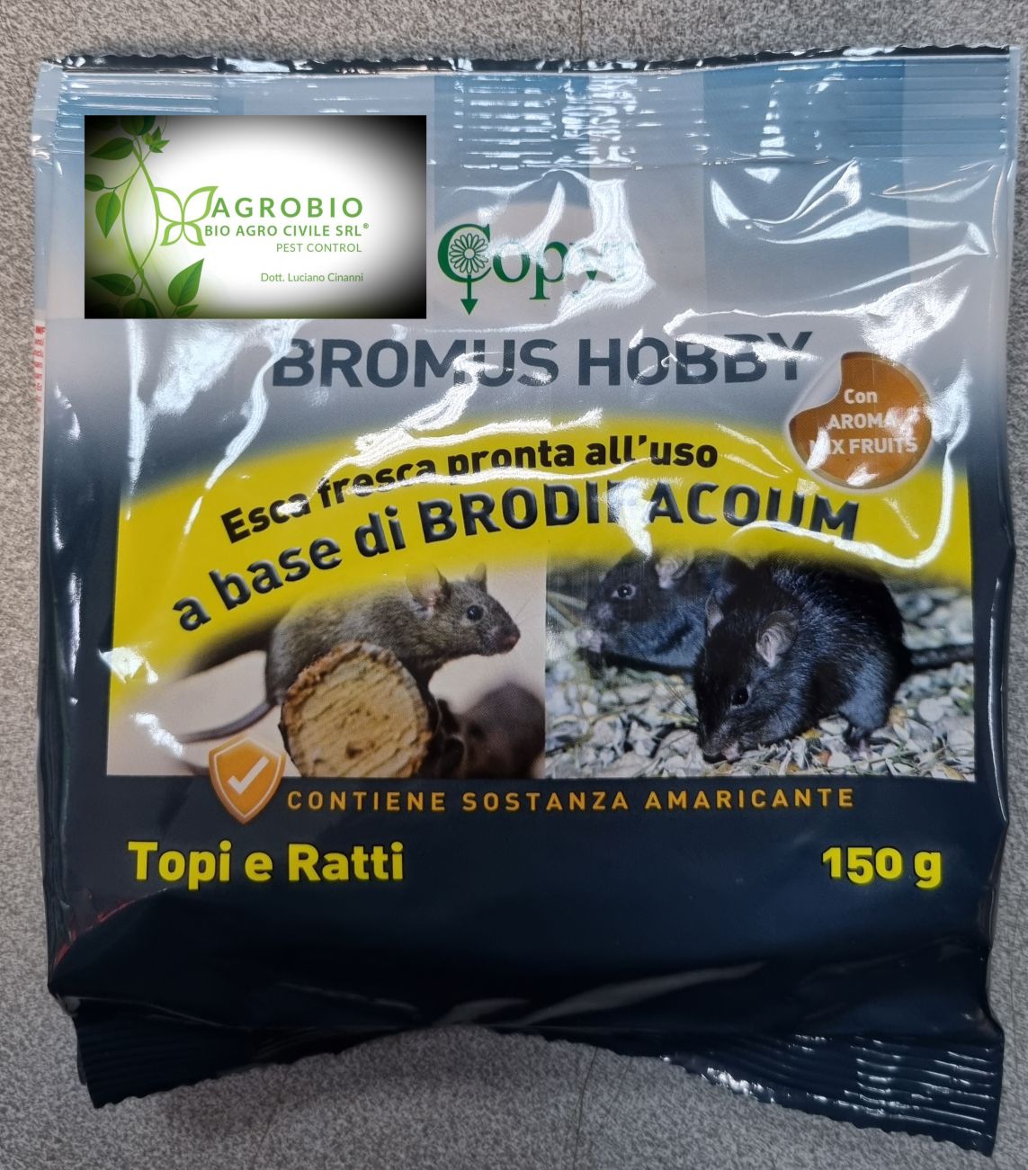 BROMUS TOPICIDA ESCA FRESCA BUSTINE 150 GR AROMA MIX FRUTTA - BIO AGRO  CIVILE S.R.L.