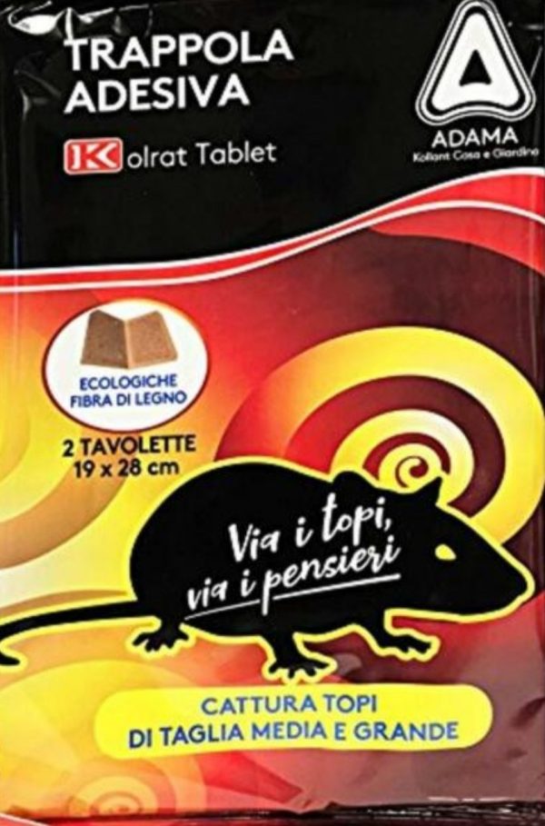 topicidi trappole adesive kolrat tablet 2 tavolette cm.19x14 adama ad180314